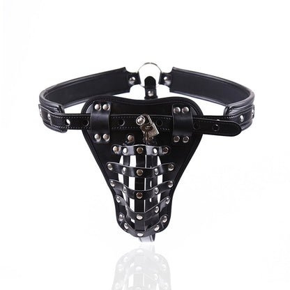 Leather Chastity Belt Chastity Device - Black - image 0