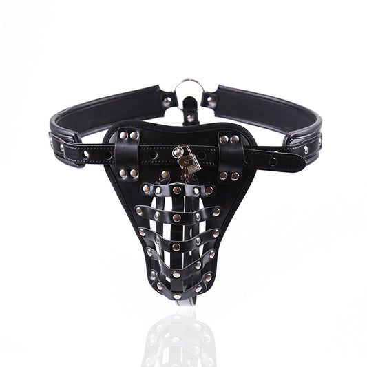 Leather Chastity Belt Chastity Device - Black - image 0