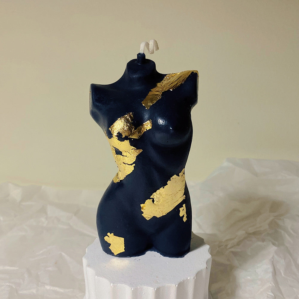 Gold Embellished Man & Woman Candles - D - image 2