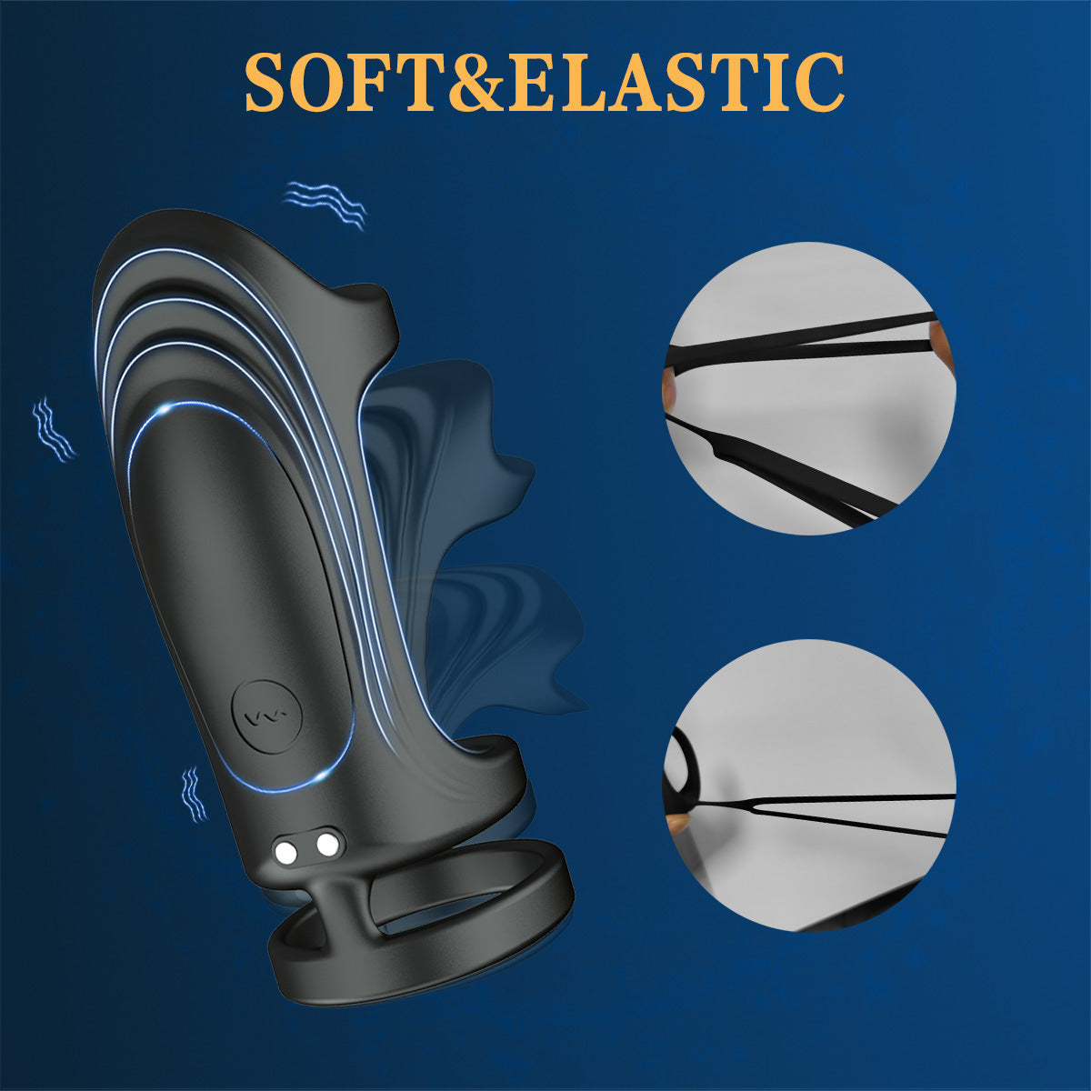 3-Ring Vibrating Cock Ring - APP Controlled, 9 Vibration Modes - image 5