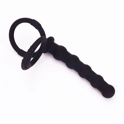G-spot Stimulator Cock Ring plus Butt Plug - Black - image 0