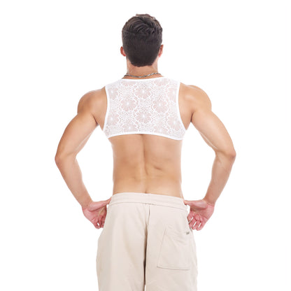 Men Tank Top Vest Lace Sleeveless Shirt Bra - image 7