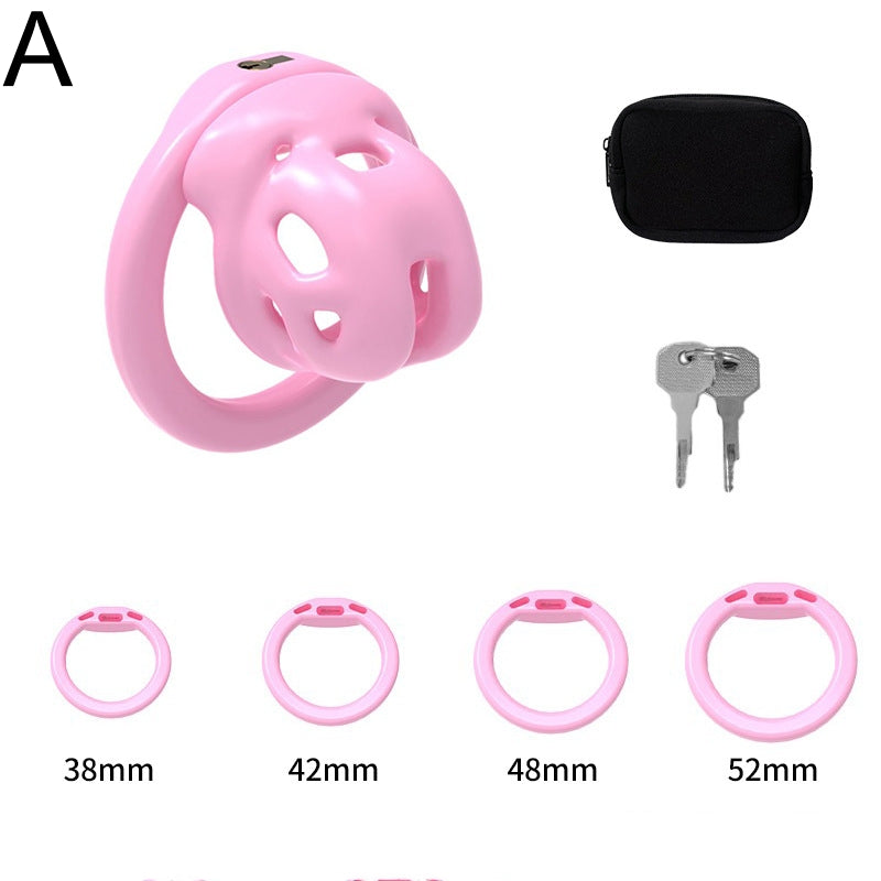 Adjustable ABS Chastity Cage – Lightweight & Discreet Lock for Long-Term Wear - A - Pink - image 7