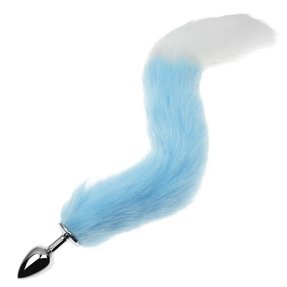 15.75'' Fox Tail Butt Plug – 1.97'' Tail Width, 1.10'' Comfort Fit - Sky Blue - image 2