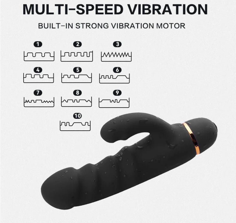 Black Amazing Ribbed Mini Rabbit – Powerful & Discreet Dual Stimulation - image 1