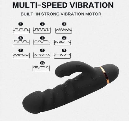 Black Amazing Ribbed Mini Rabbit – Powerful & Discreet Dual Stimulation - image 1