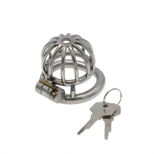 Stainless Steel Male Chastity Cage with Secure Lock - image 5