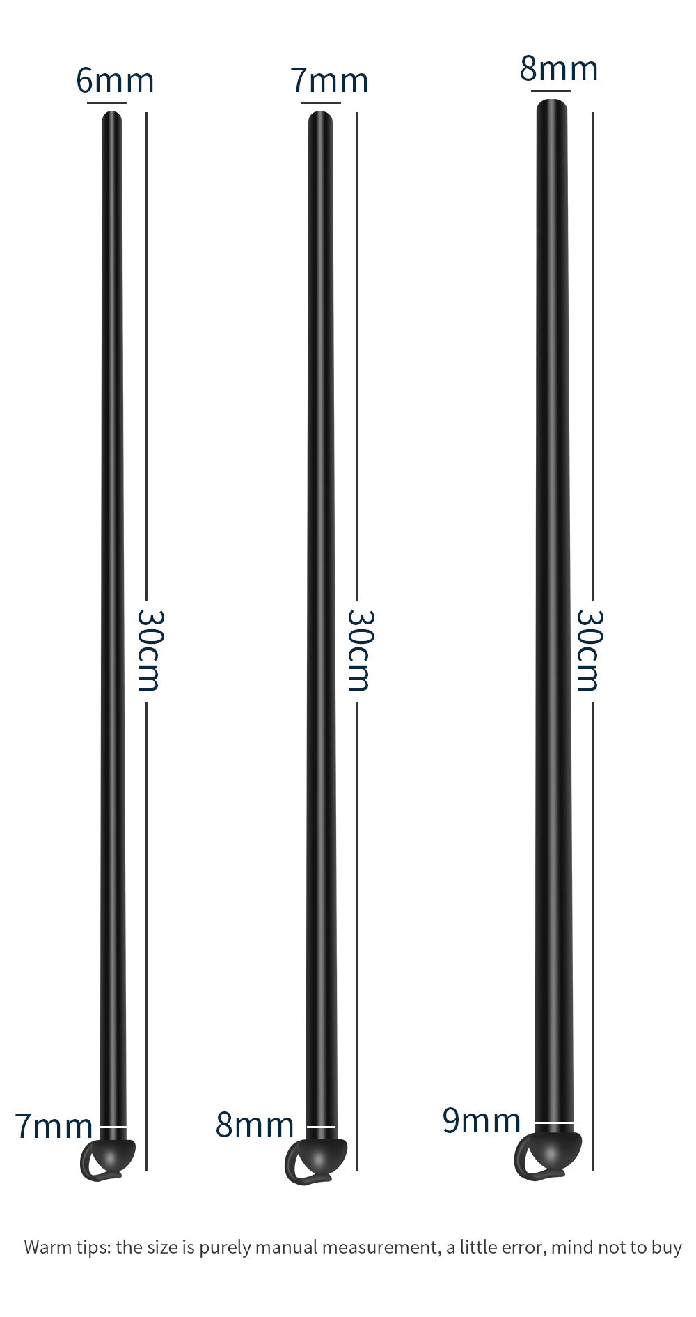 Silicone 11.9 inches Hollow Urethral Sound - 3 sizes set - image 1