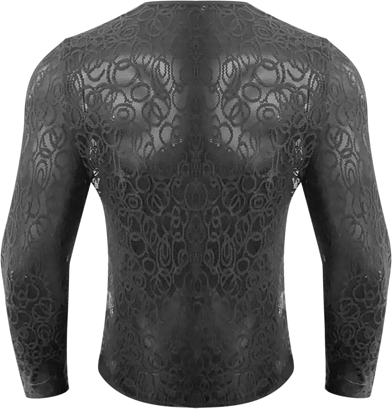 Long-Sleeve Crew Neck Lace T-Shirt - image 0
