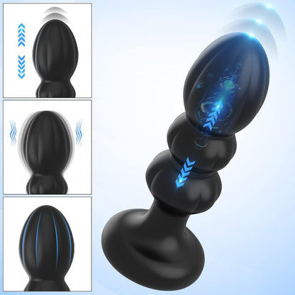 Vibrating Thrusting Silicone Butt Plug - image 4