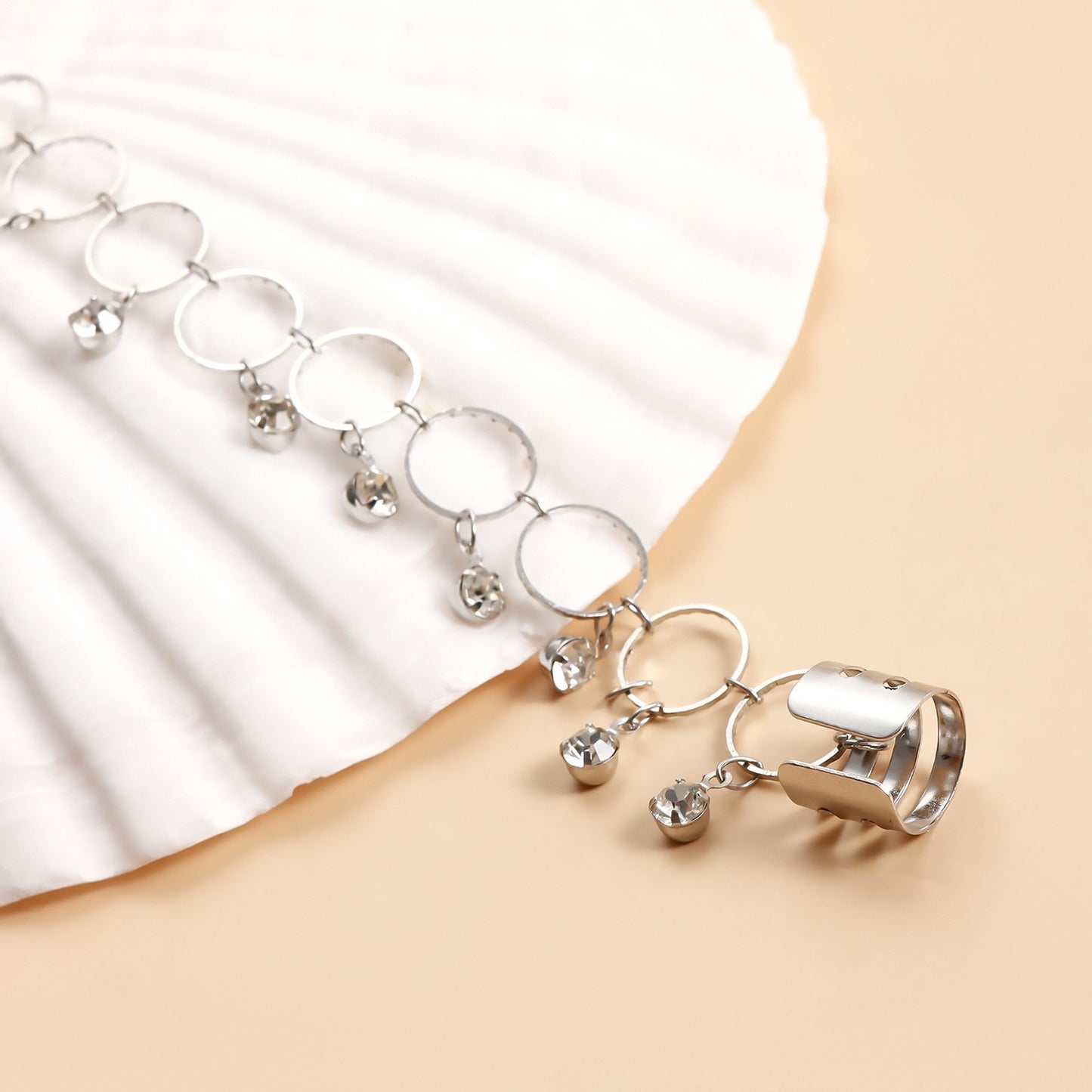 Vintage Nose to Ear Chain – Crystal Tassel Dangle Jewelry for Weddings & Parties - image 1