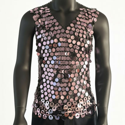 Starluxe Mesh Sparkle Top – Style F - Rose - XL - image 9
