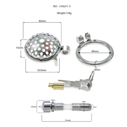 1.28'' Diameter Lightweight Stainless Steel Chastity Cage - S - image 4