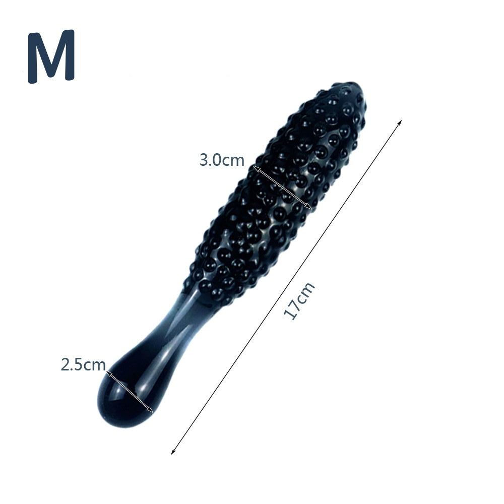 Shaped Glass Butt Plug - Black - M - image 6