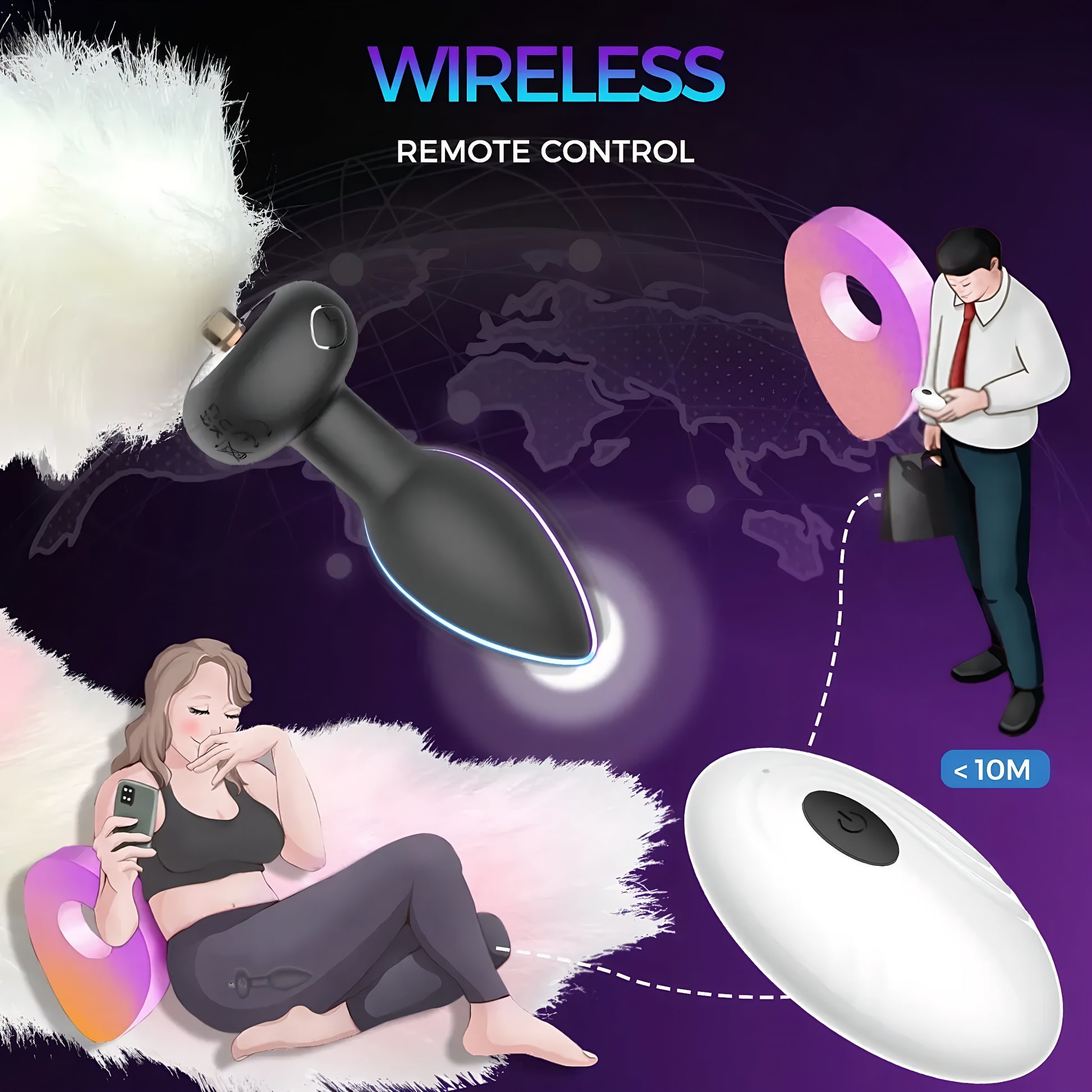 19.68" Long Slim Vibrating Fox Tail Plug With Remote Control - image 2