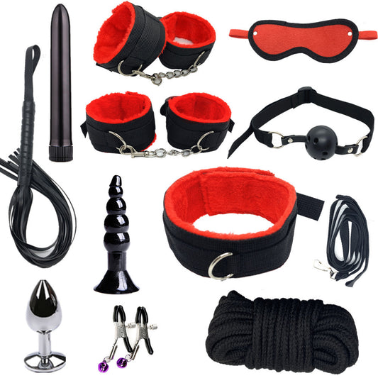 Bdsm Bed Straps Restraints Sex  11 Pcs Set - Red - image 0