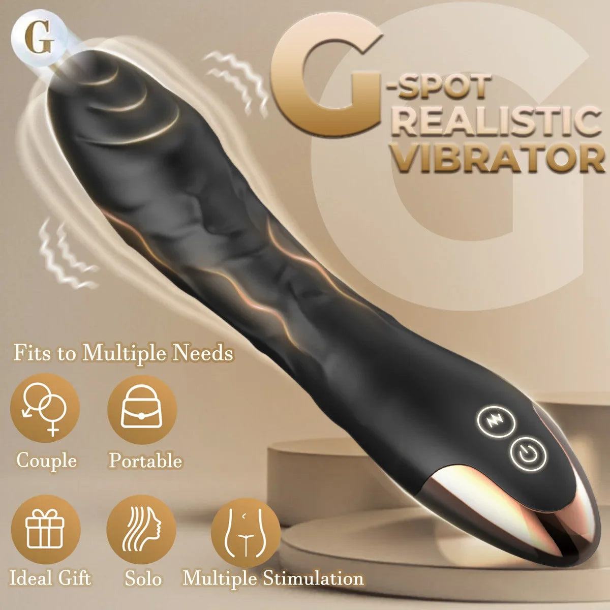 7.68" × 1.54" Silicone Vibrating Wand For Female - image 0