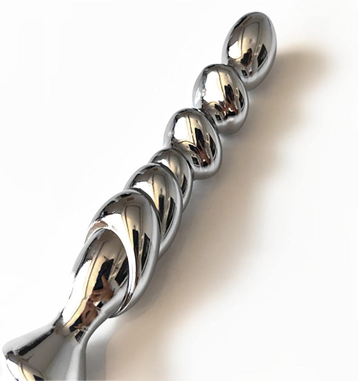 Long Metal Beaded Butt Plug - image 6