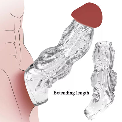 Open Penis Sheath Male Sleeve Girth Reusable Condom Extender-Enlarger-Enhancer - image 13