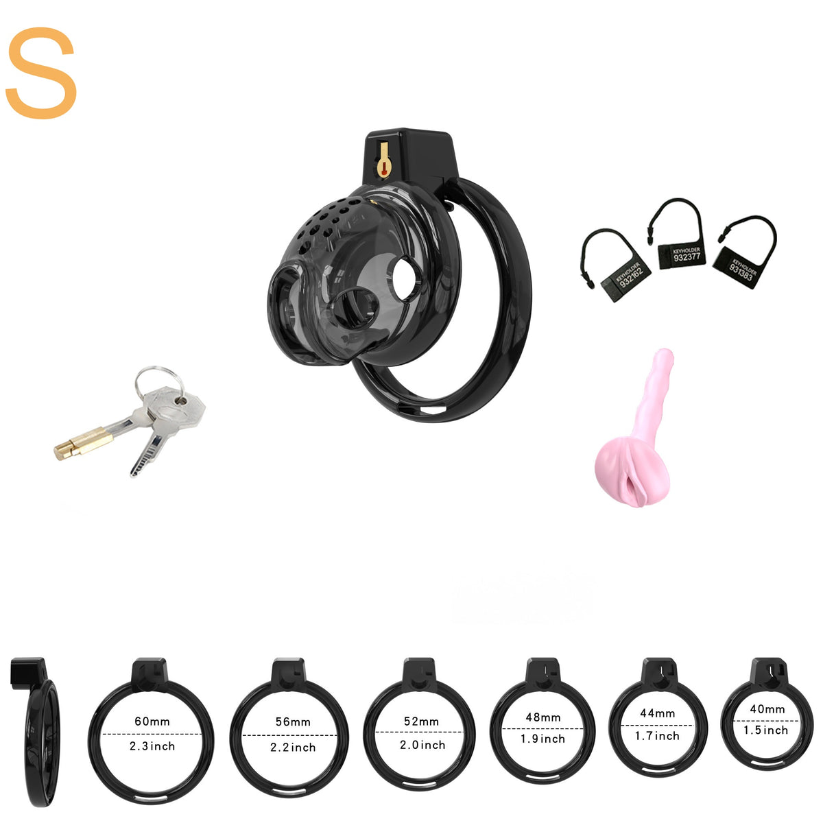 Elastic Male Chastity Cage - Black - S - image 13