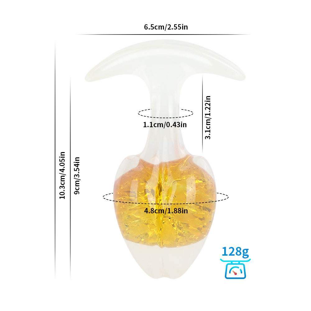 Crystal Vault Glass-Embedded Silicone Plug - Yellow - L - image 5