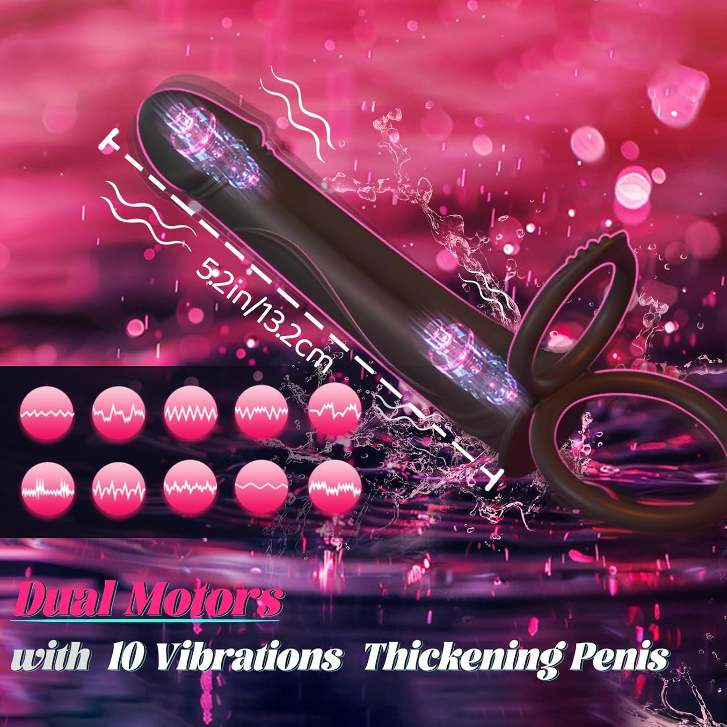  Vibrating Cock Ring Anal Toy Penis Sleeve - image 2