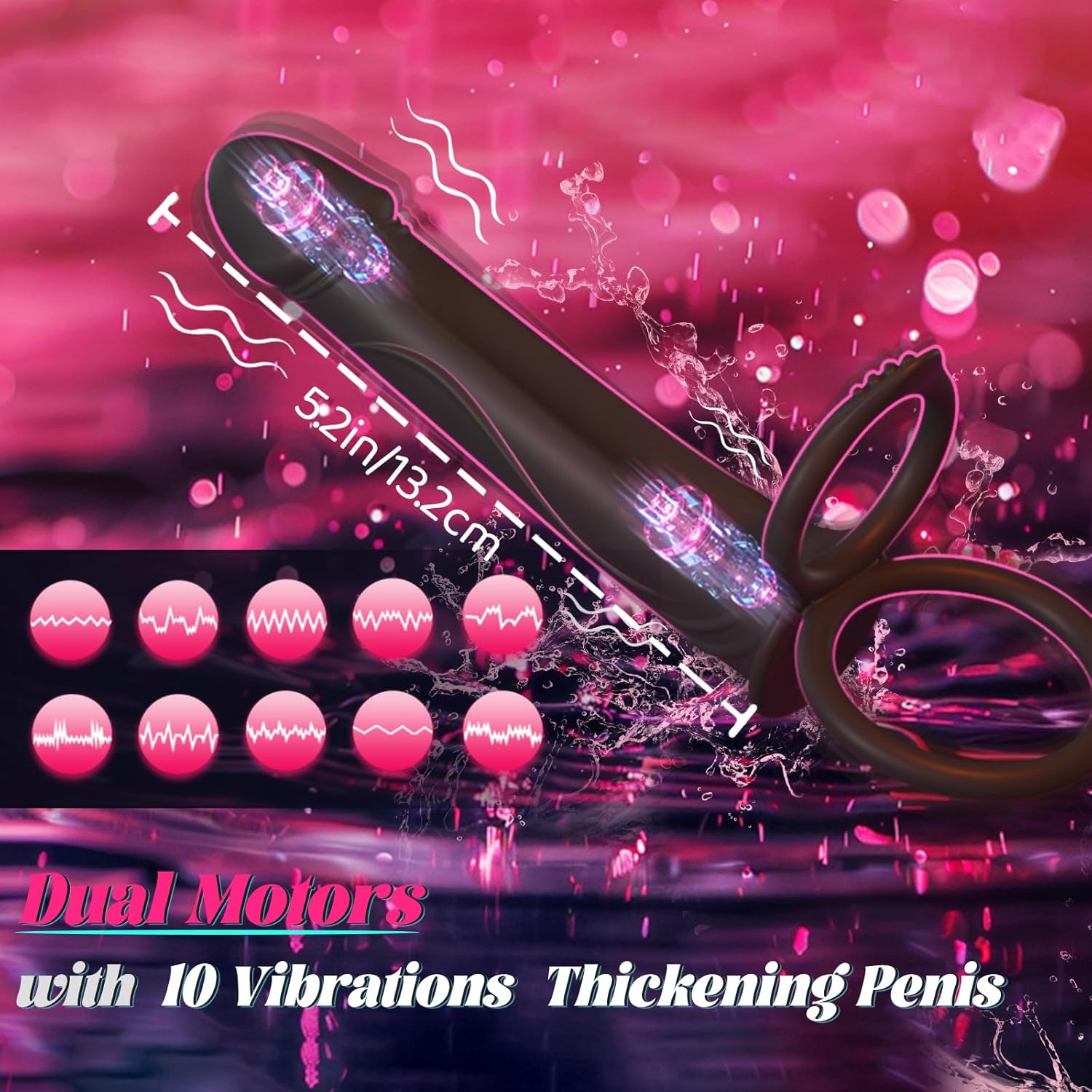  Vibrating Cock Ring Anal Toy Penis Sleeve - image 2