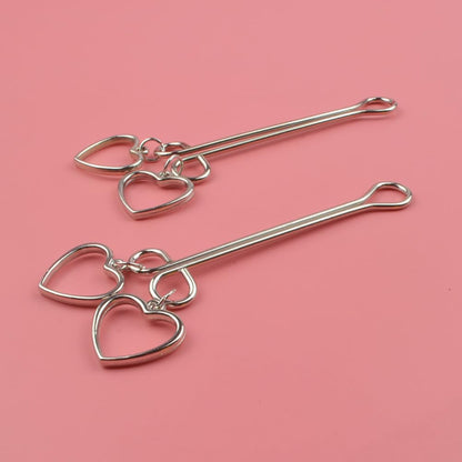Silver Heart Nipple Ring - Silver - image 2