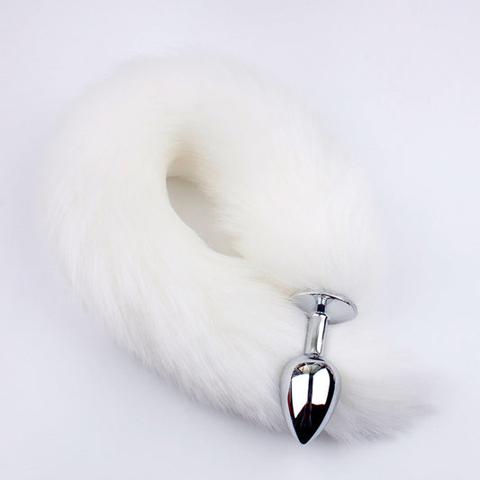 White Fox Tail Butt Plug • 18.1 Inch Tail - White - image 0