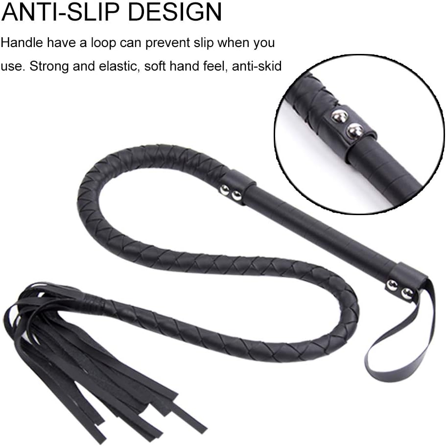 Horse Whip Braided PU Leather Whip Riding Crop and Whips - image 4