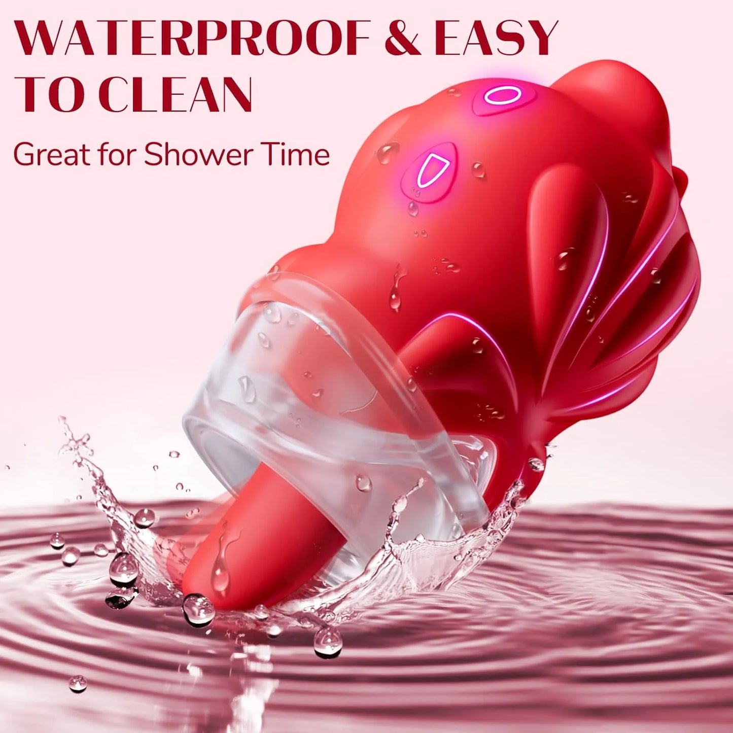 2 In 1 Rose Sucking Toy Clits Vibrators 10 Licking Suction Modes Clitoral Stimulation - image 1