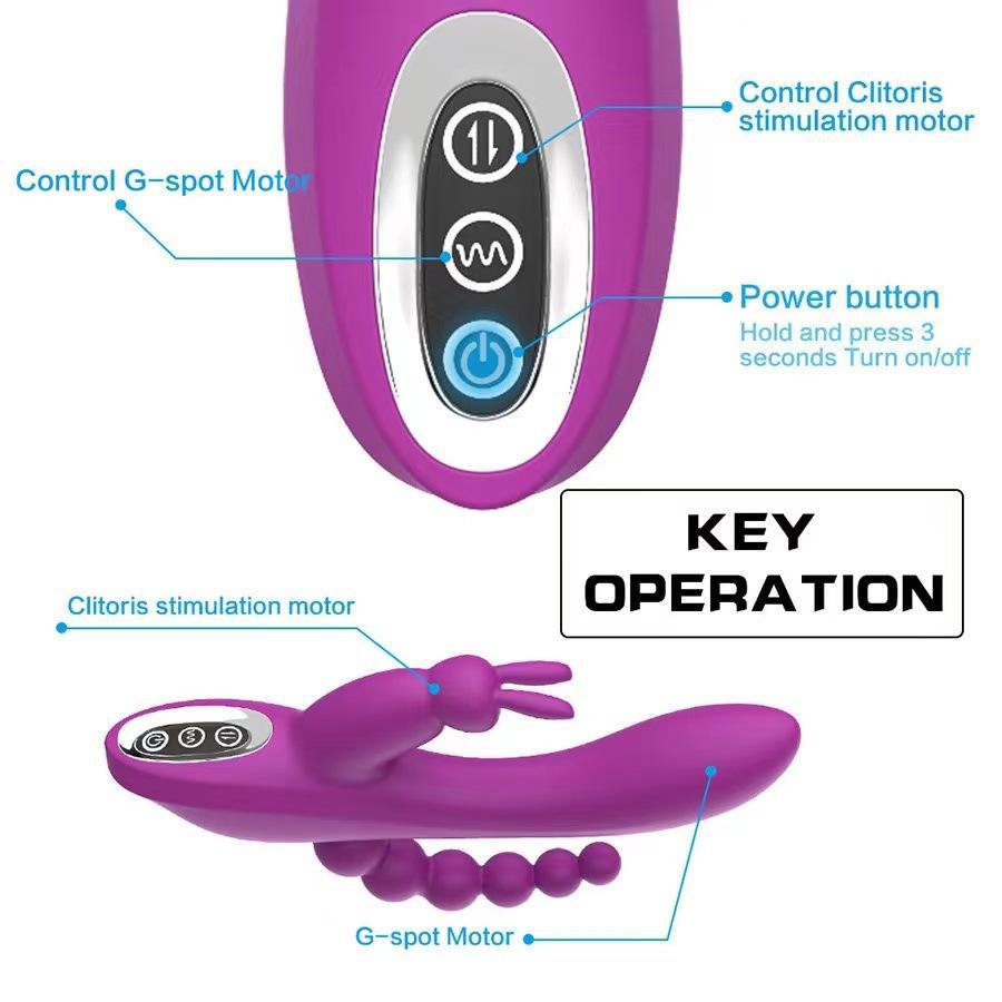 3 in 1 Rabbit Anal Dildo Vibrator 7 G spot Modes - image 5