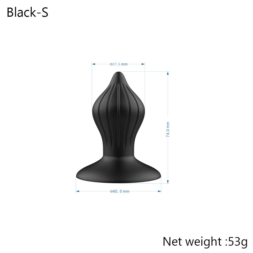 Beaded Style Silicone Anal Plug - 1 Bead - Black - image 7