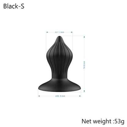 Beaded Style Silicone Anal Plug - 1 Bead - Black - image 7