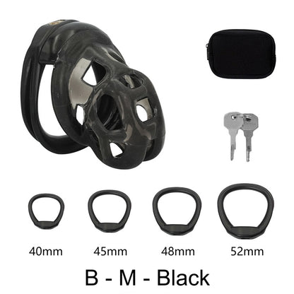 High Quallity TPE Chastity Cage - B - M - Black - image 20