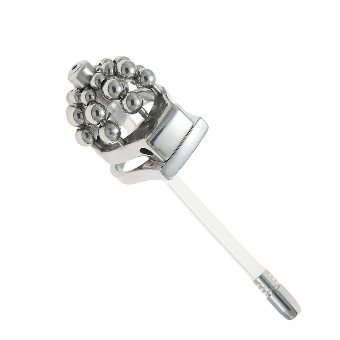 24-Bead Stainless Steel Chastity Cage with Urethral Tube - image 0