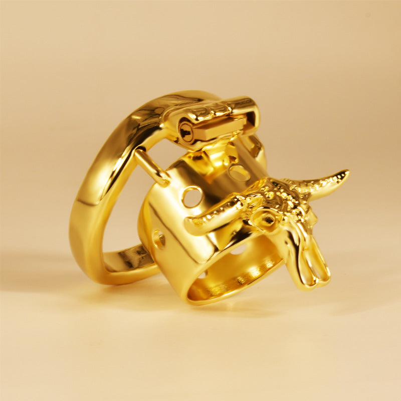 Golden Bull Chastity Cage - 50mm Ring - image 0