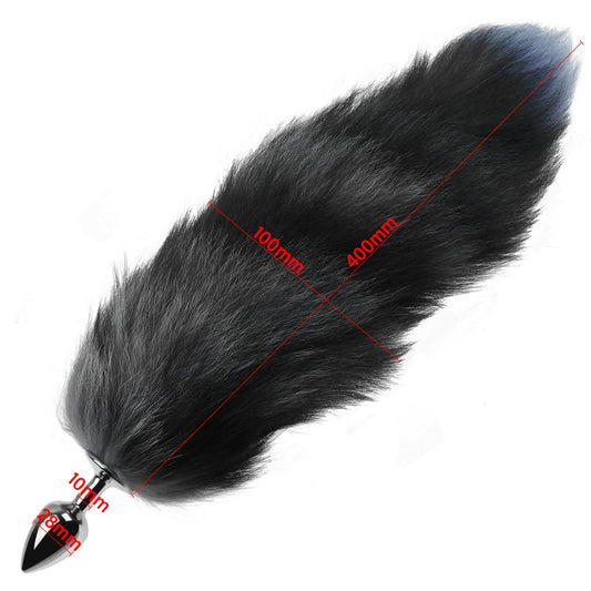 15.7'' Oversized Plush Fox Tail Butt Plug – Extra-Wide 3.94'' - image 0