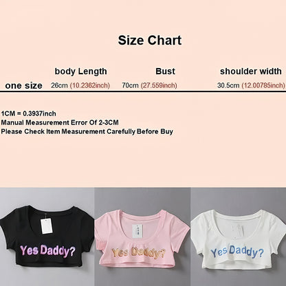 "Yes Daddy" Letter Print Fitness Crop Top - image 4