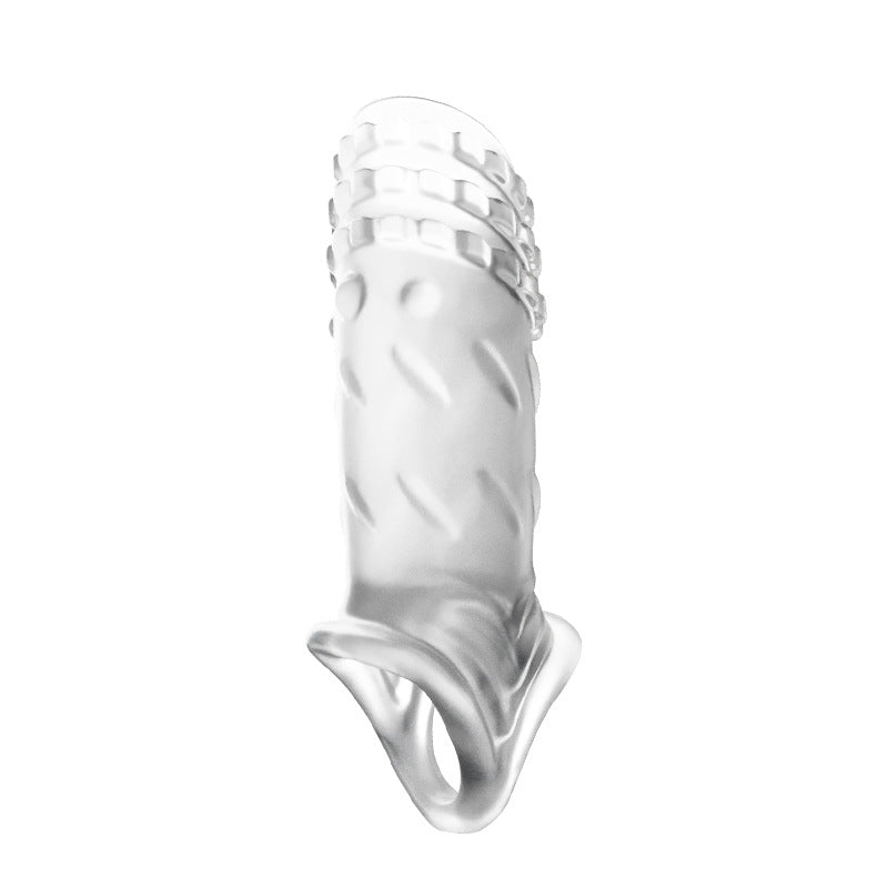 Reusable Silicone Penis Sleeve Glans Penis Enlarger Extender - Gear - White - image 13
