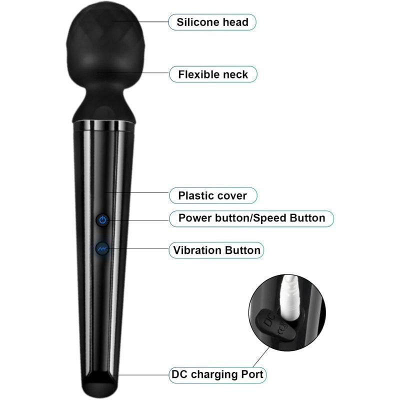 Powerful Cordless Silicone Vibrator Wand Massager - image 1