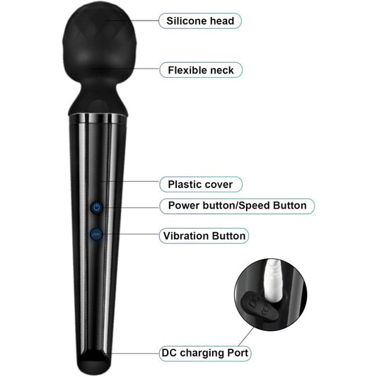 Powerful Cordless Silicone Vibrator Wand Massager - image 1