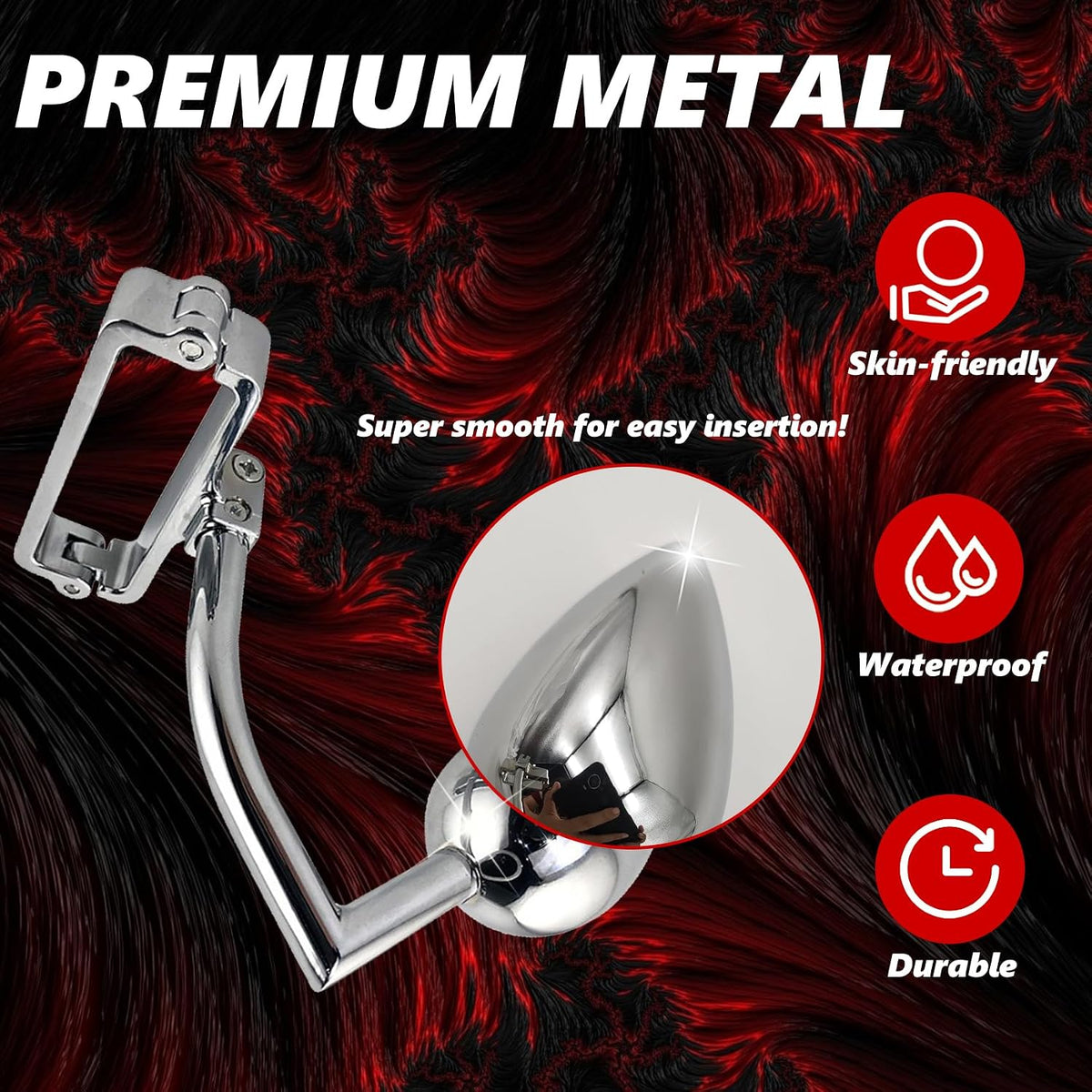 Stainless Steel Scrotum Clamp with Anal Butt Plug - image 2
