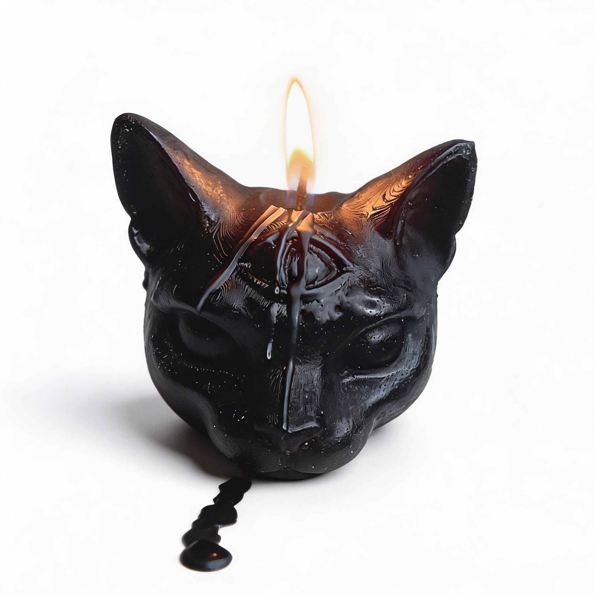 Garden Fragrance Three-eyed Cat Candle - Black - image 0