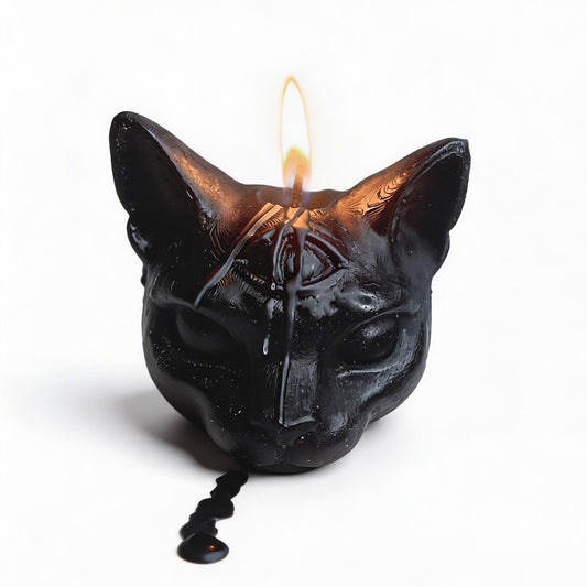 Garden Fragrance Three-eyed Cat Candle - Black - image 0