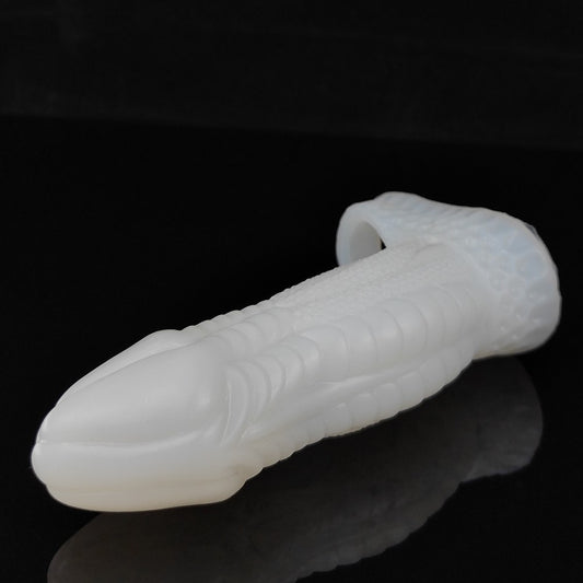 Monster Dildo Silicone Penis Sleeve - White - image 0