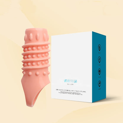Male Reusable Penis Sleeve Delay Ejaculation Stronger Erection Penis Extender - Beige - B - image 6
