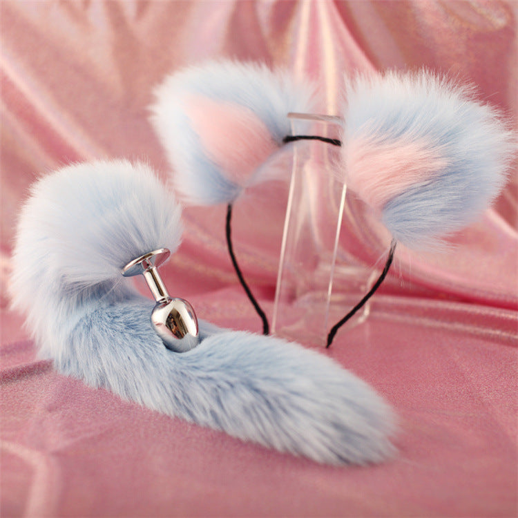 Cute Soft Cat Ears Headbands with 40cm Tail  Erotic Cosplay Accessories - C - image 3