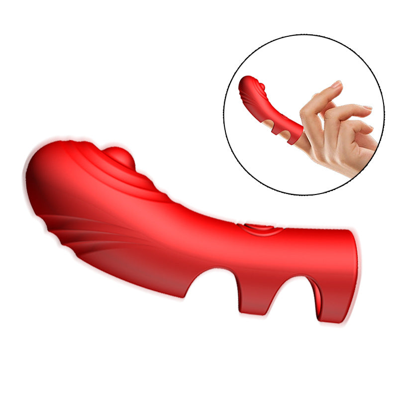 Finger Vibrator Clitoral G-Spot Nipple Vibrators - Red - image 0