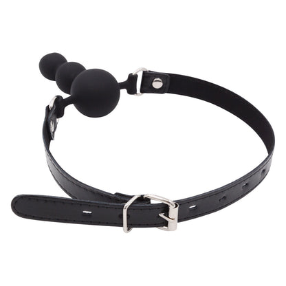 Obsidian Silence Ball Gag - Bondage Leather Straps - image 5